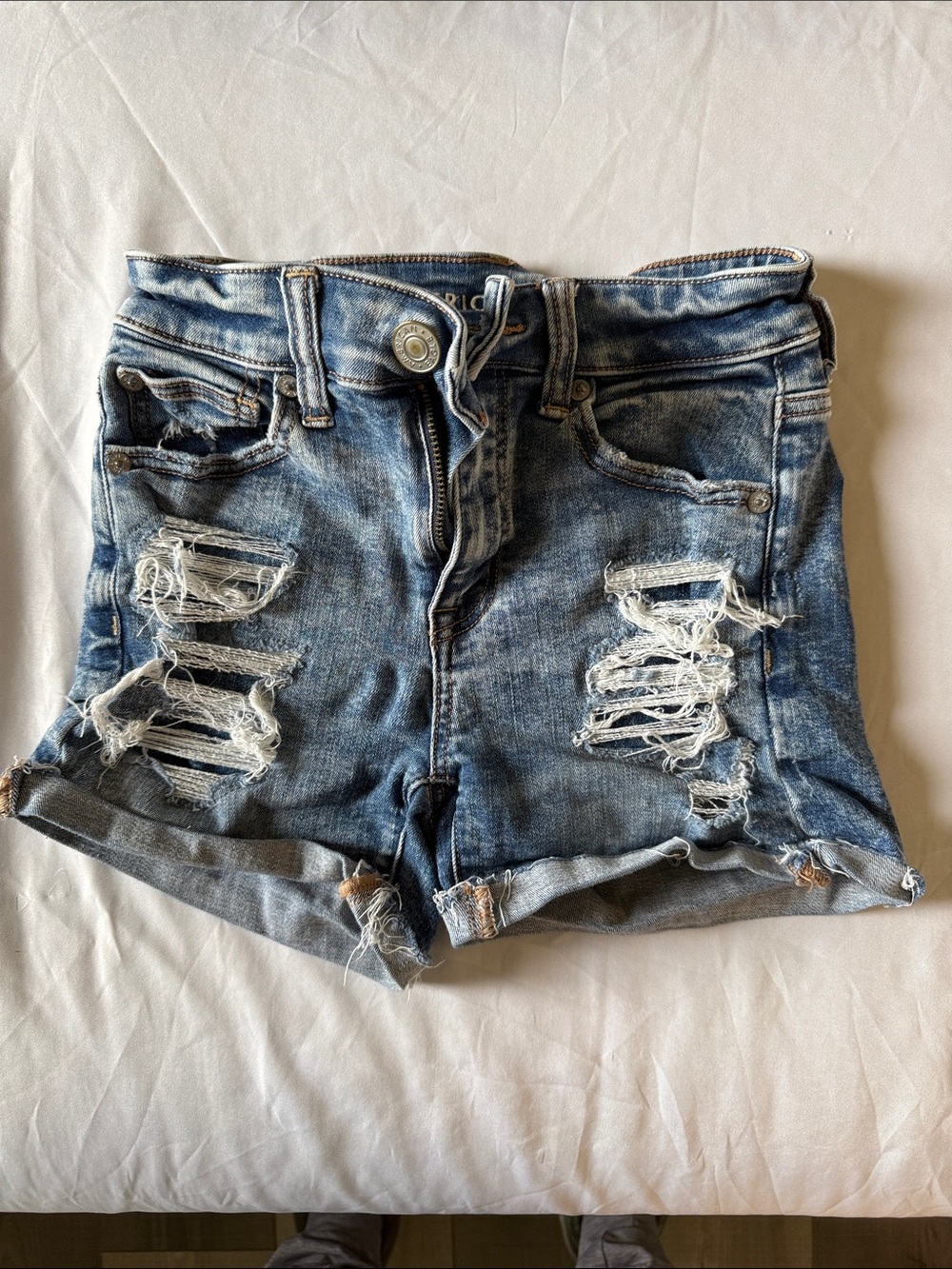 American Eagle - Distressed Blue Denim Women’s Shorts